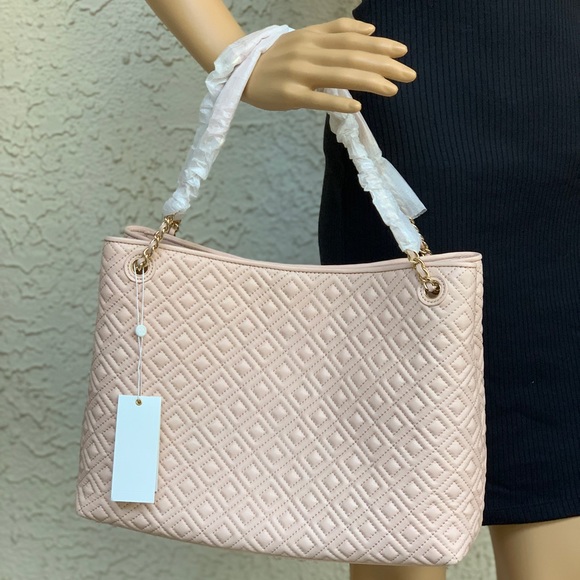 Tory Burch Marion quilted center zip pale apricot - Picture 6 of 8